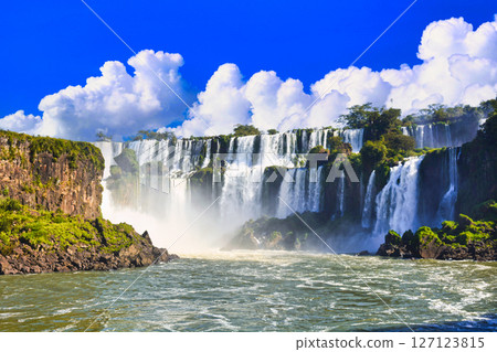 Spectacular views of the World Heritage Site, Iguazu Falls, and cloud composition Spectacular views of the World Heritage Site, Iguazu Falls, and cloud composition 127123815