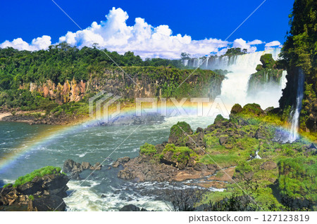 Spectacular views of the World Heritage Site, Iguazu Falls, and cloud composition Spectacular views of the World Heritage Site, Iguazu Falls, and cloud composition 127123819