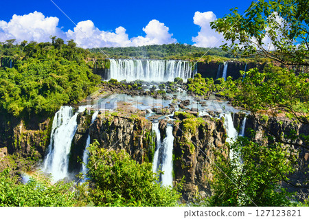Spectacular views of the World Heritage Site, Iguazu Falls, and cloud composition Spectacular views of the World Heritage Site, Iguazu Falls, and cloud composition 127123821