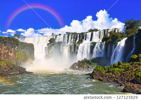 Spectacular views of the World Heritage Site, Iguazu Falls, and cloud composition 127123829