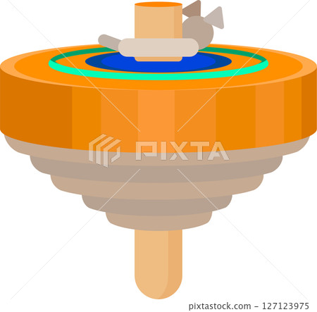 陀螺纏繞繩子的插圖 127123975