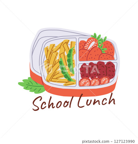 Colorful bento box lunch vector illustration set Colorful bento box lunch vector illustration set 127123990
