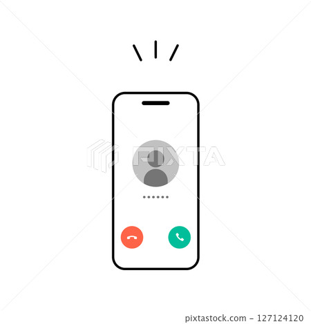 Image illustration of a phone call coming in on a smartphone 127124120
