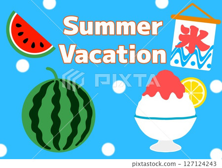 Simple summer vacation motif illustration Summer Vacation 127124243