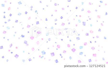 Hydrangea background / shower of irregular petals / rainy season flower material / simple flat style Hydrangea background / shower of irregular petals / rainy season flower material / simple flat style 127124521
