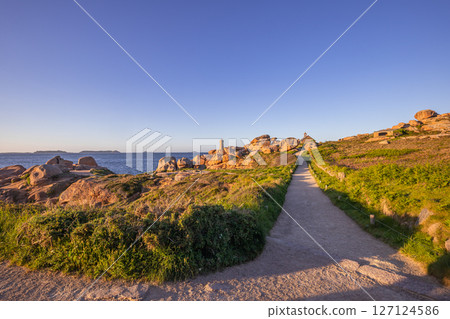 Ploumanac'h pink granite coast, cotes-d'armor, brittany, france Ploumanac'h pink granite coast, cotes-d'armor, brittany, france 127124586
