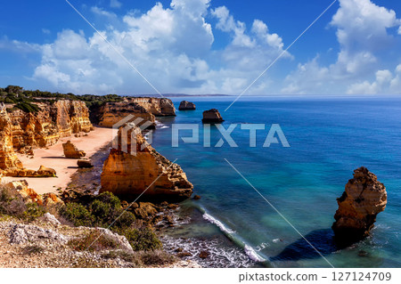 Marinha beach, Algarve, Portugal Marinha beach, Algarve, Portugal 127124709