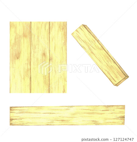 Wooden planks in three different angles painted in watercolor illustration with warm yellow tones. Great for modular wood texture demos, signage backgrounds, or builder-themed templates Wooden planks in three different angles painted in watercolor illustration with warm yellow tones. Great for modular wood texture demos, signage backgrounds, or builder-themed templates 127124747