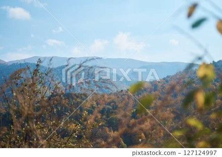 a view of autumn Armenian mountains covered with forest a view of autumn Armenian mountains covered with forest 127124997