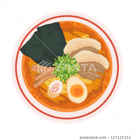 醬油拉麵的正上方插畫 醬油拉麵的正上方插畫 127125151