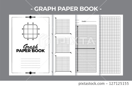 Printable Interior Pages Blank Graph Paper Book Vector Design Template 127125155