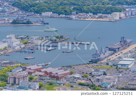 (Nagasaki Prefecture) Sasebo Port as seen from Yumiharidake Observatory 127125251