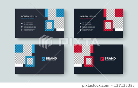 Corporate modern creative and simple business card design layout template. Template design for business card, visiting Card, identity card, contact, branding, stationery design template. Corporate modern creative and simple business card design layout template. Template design for business card, visiting Card, identity card, contact, branding, stationery design template. 127125383