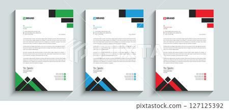 Professional creative corporate official letterhead design template in A4 size. Template design for letterhead, stationery, identity, document, branding, and layout design for your business project. 127125392