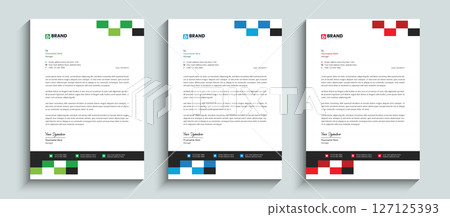 Abstract professional company official business letterhead layout template. Template design for letterhead, stationery, identity, document, branding, and layout design for your business project. 127125393