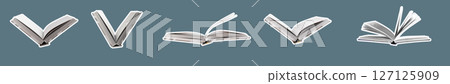 Open book with pages filled with knowledge and wisdom, perfect for study and learning. A mix of 127125909