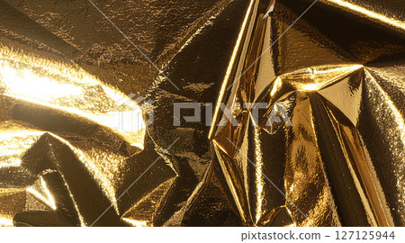 Golden and bronze foil texture with a glossy, metallic finish, creating a premium, elegant backdrop. 127125944