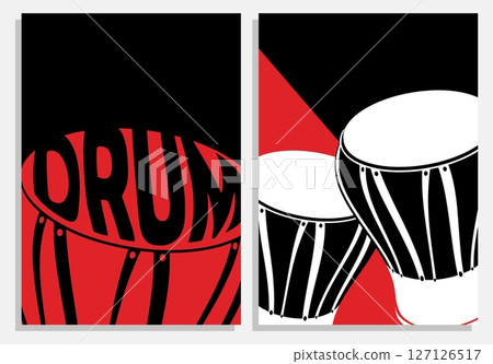 Advertising presentation of a concert by African djembe drum musical instruments, minimalist poster format. Drum musical folklore. Minimalist classical guitar music evening vector flyer templates Advertising presentation of a concert by African djembe drum musical instruments, minimalist poster format. Drum musical folklore. Minimalist classical guitar music evening vector flyer templates 127126517