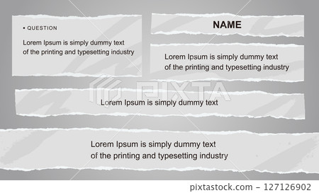 Torn paper light gray subtitle base set vector material 127126902