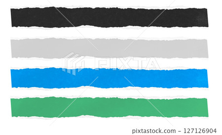 Torn paper long and narrow subtitle base set with texture and transparent background Torn paper long and narrow subtitle base set with texture and transparent background 127126904