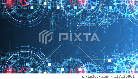 Abstract background. Scientific and technological concept with the use of technical elements formed in the shape of a circle. Vector Abstract background. Scientific and technological concept with the use of technical elements formed in the shape of a circle. Vector 127126961