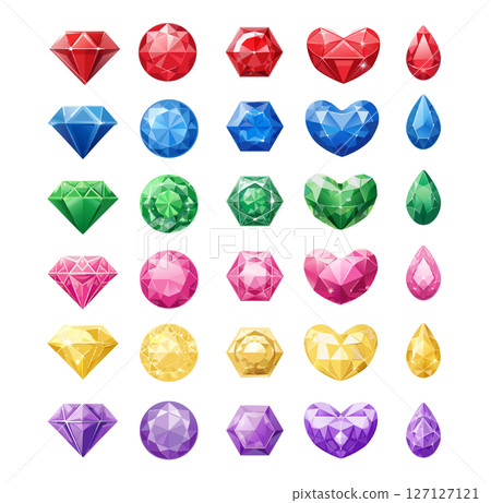 Colorful birthstone set vector material Colorful birthstone set vector material 127127121