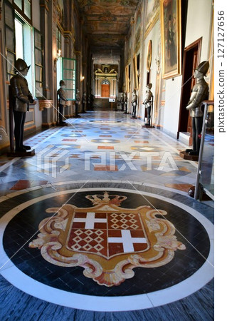 Republic of Malta, Malta, Valletta, Grand Master's Palace, Armoury Passage, Armour and Coat of Arms Republic of Malta, Malta, Valletta, Grand Master's Palace, Armoury Passage, Armour and Coat of Arms 127127656
