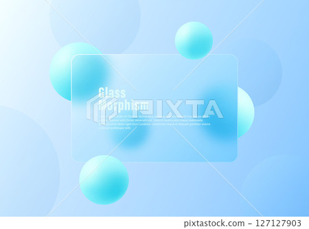Light blue background with floating spheres. 127127903