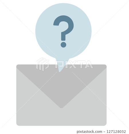 帶有問號氣泡的電子郵件查詢圖標 127128032