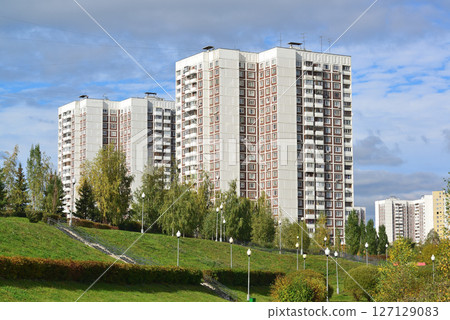 houses of layout volumetric planning elements in Zelenograd Moscow, Russia 127129083