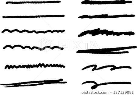 Soft hand-drawn lines set Soft hand-drawn lines set 127129091