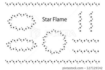 Star motif line and frame set. Star motif line and frame set. 127129142