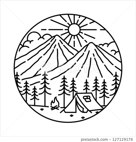 natural scenery in the frame illustration natural scenery in the frame illustration 127129178