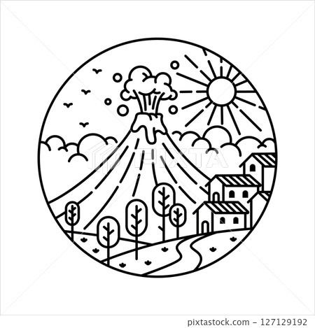 natural scenery in the frame illustration natural scenery in the frame illustration 127129192