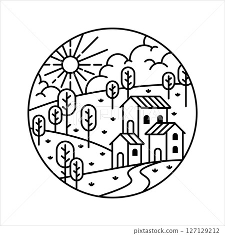 natural scenery in the frame illustration 127129212