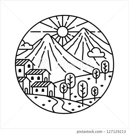 natural scenery in the frame illustration 127129213