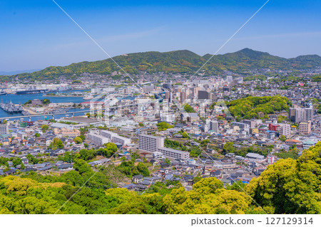 (Nagasaki Prefecture) Sasebo Port and Townscape (Nagasaki Prefecture) Sasebo Port and Townscape 127129314