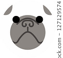 Sulky pug round illustration 127129574