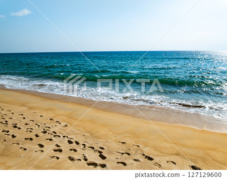 Beautiful sea beach nature background,High Angle view beach sea background. Beautiful sea beach nature background,High Angle view beach sea background. 127129600