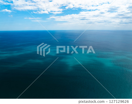 Beautiful sea beach nature background,High Angle view beach sea background. 127129626