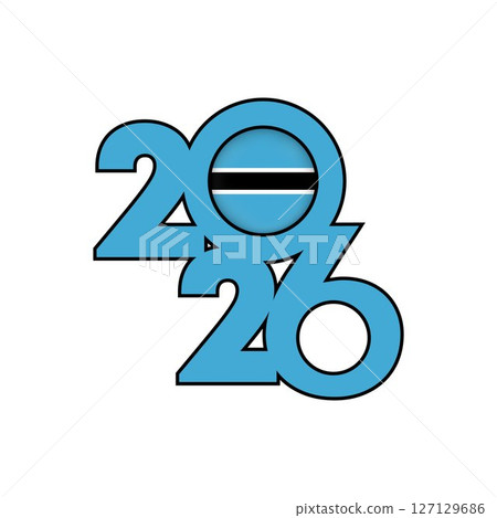 2026 banner with Botswana flag inside. 127129686
