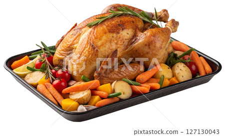 Chicken  food  white background 127130043