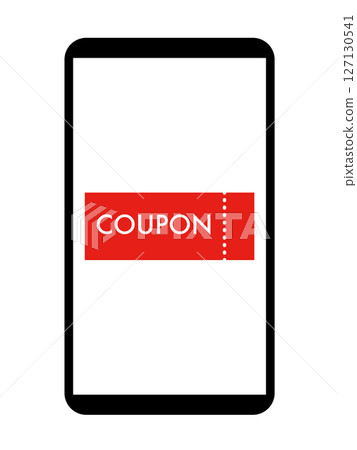 A coupon is displayed on the smartphone screen. 127130541