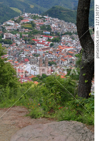 Cityscape of Taxco, a tourist destination in Central America, Mexico 127130737