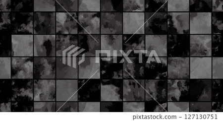 灰色瓷磚和水彩紋理的無縫圖案背景 灰色瓷磚和水彩紋理的無縫圖案背景 127130751