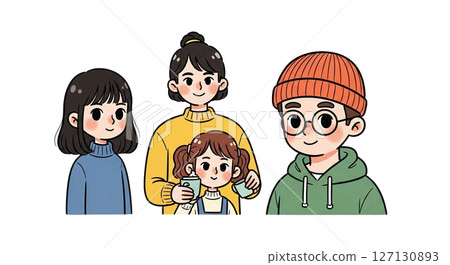 家庭朋友4個家庭 127130893