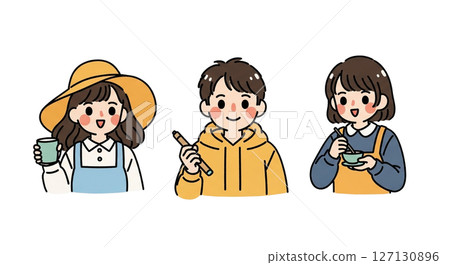 3 幅日常人物插圖 3 幅日常人物插圖 127130896