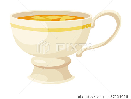 Tea brewing icon. Accessories for tea party. Traditional and cozy tea drinking. Element for aromatic hot drink. Flat vector illustration isolated on white background Tea brewing icon. Accessories for tea party. Traditional and cozy tea drinking. Element for aromatic hot drink. Flat vector illustration isolated on white background 127131026