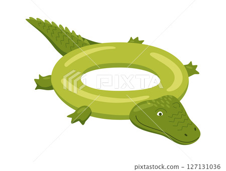Inflatable swim pool ring. Colorful floater element for beach, swimming pool lifebuoy and life saver equipment. Inflatable rubber toy, cartoon vector illustration Inflatable swim pool ring. Colorful floater element for beach, swimming pool lifebuoy and life saver equipment. Inflatable rubber toy, cartoon vector illustration 127131036