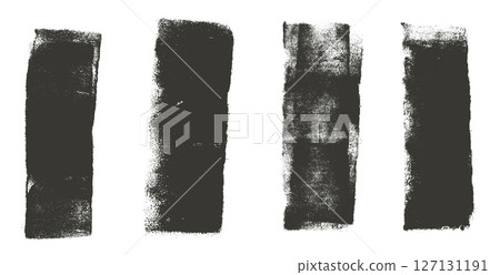 Straight thick grunge underlines. Linocut rolled brush stroke set. Handmade ink rectangle rough stamps. Vector black paint lines shapes. Dry marker or brayer smear textures. Distressed figures Straight thick grunge underlines. Linocut rolled brush stroke set. Handmade ink rectangle rough stamps. Vector black paint lines shapes. Dry marker or brayer smear textures. Distressed figures 127131191